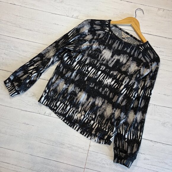 Lucky Brand Sweatshirt Youth Size Large 14/16 Black, Gray and White Tie Dye - Picture 1 of 6